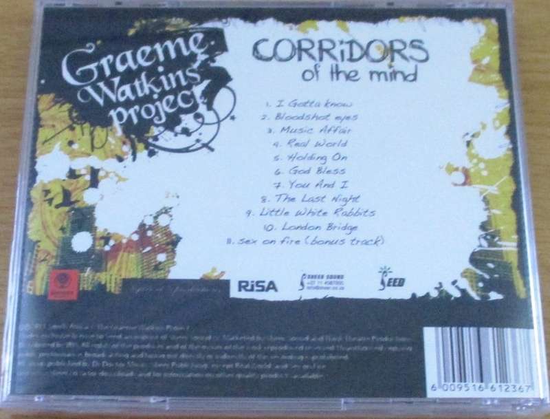 THE GRAEME WATKINS PROJECT Corridors Of The Mind SOUTH AFRICA Cat# SEED 139