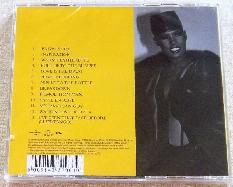 GRACE JONES Classic SOUTH AFRICA Cat# BUDCD 1310