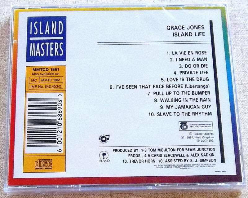 GRACE JONES Island Life SOUTH AFRICA Cat# MMTCD 1861