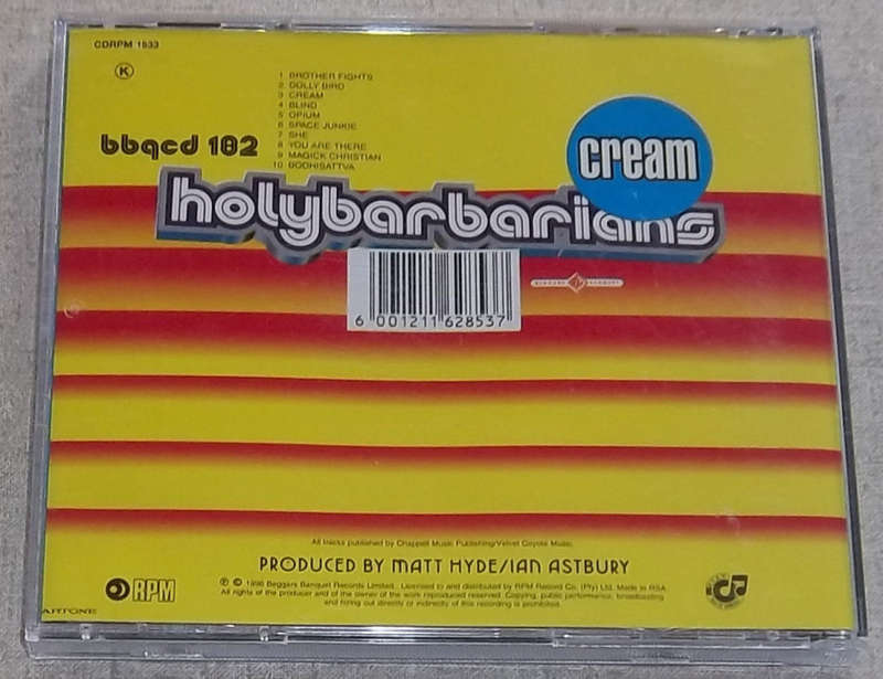 HOLY BARBARIANS Cream SOUTH AFRICA Cat# CDRPM 1533