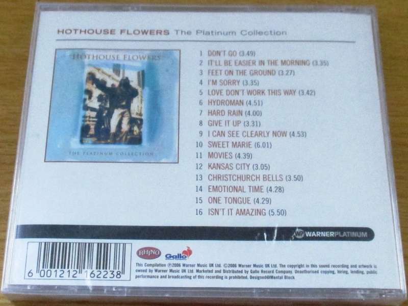 HOTHOUSE FLOWERS The Platinum Collection SOUTH AFRICA Cat# CDWP 019]
