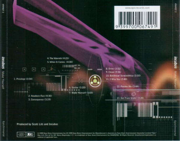 INCUBUS Make Yourself CD