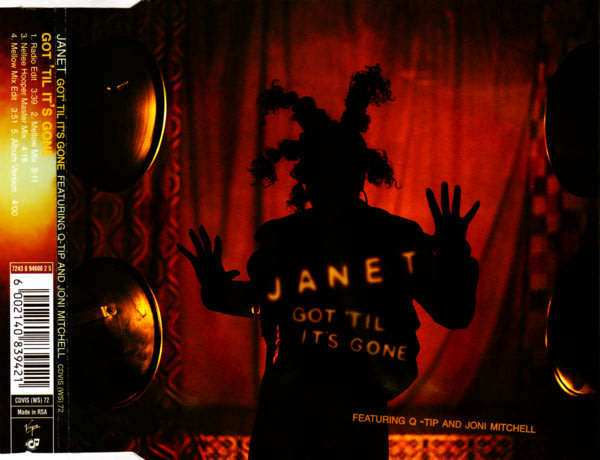 JANET JACKSON Featuring Q-Tip And Joni Mitchell  Got 'Til It's Gone South African Issue CD Single