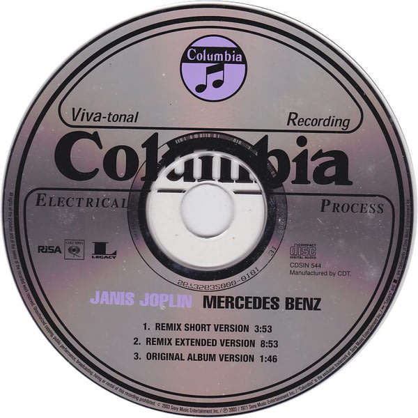 JANIS JOPLIN Mercedes Benz CD Single South African Issue