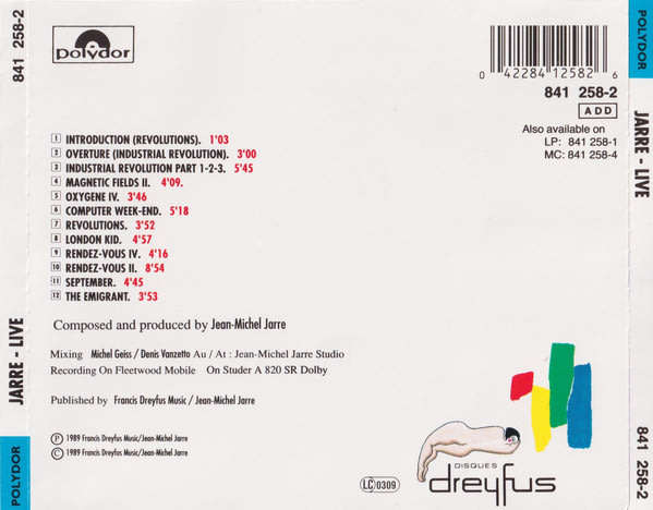 JEAN MICHEL JARRE Live CD