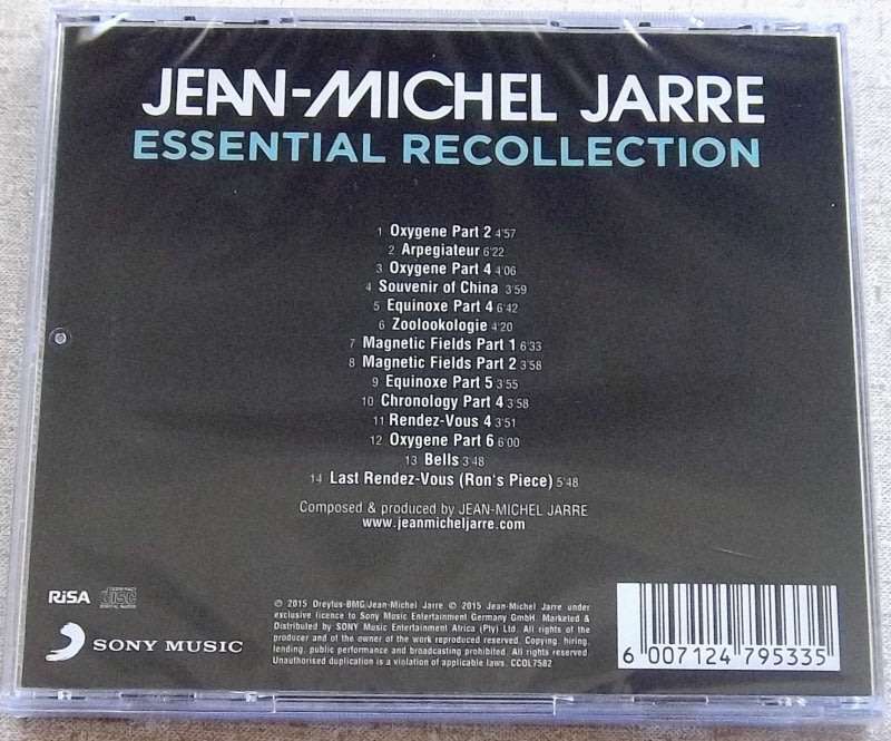 JEAN-MICHEL JARRE Essential Recollection SOUTH AFRICA Cat# CDCOL7582
