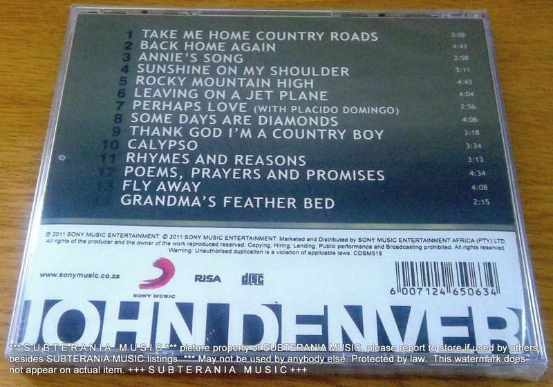 JOHN DENVER 14 Great Hits SOUTH AFRICA Cat# CDSM518