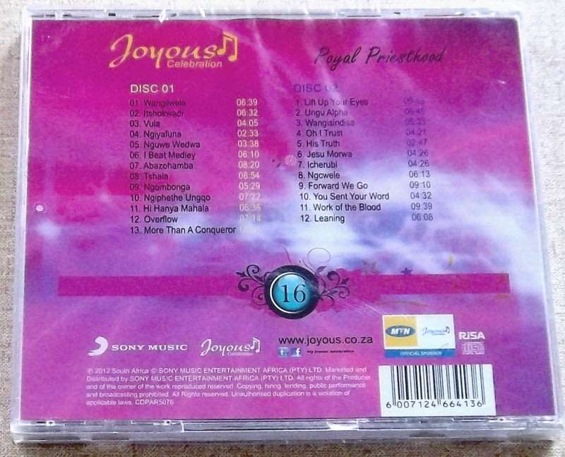 JOYOUS CELEBRATION 16 Royal Priesthood Live at Carnival City 2 CD SOUTH AFRICA Cat# CDPAR5076