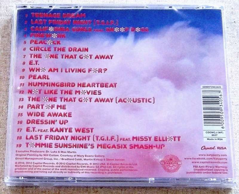 KATY PERRY Teenage Dream The Complete Confection SOUTH AFRICA Cat# CDEMCJ 6627