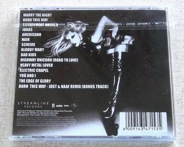 LADY GAGA Born This Way CD SOUTH AFRICA Cat# SSTARCD 7579