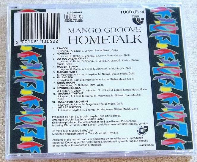 MANGO GROOVE Hometalk CD  Cat# TUCD(F) 14