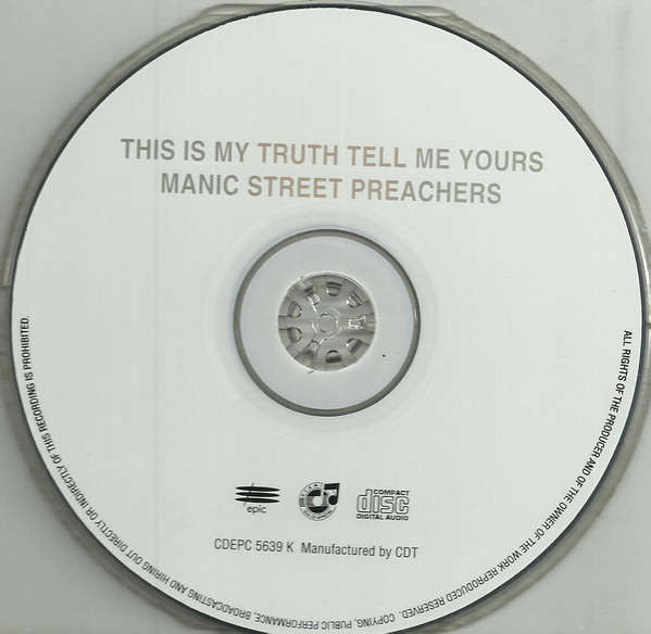 MANIC STREET PREACHERS This is my Truth Tell me Yours South African Issue