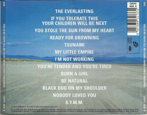 MANIC STREET PREACHERS This is my Truth Tell me Yours South African Issue