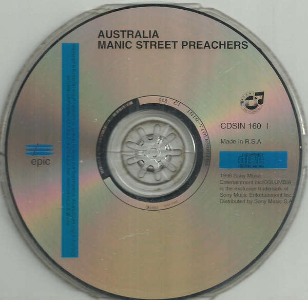 MANIC STREET PREACHERS Australia South African Cd Single [msr]