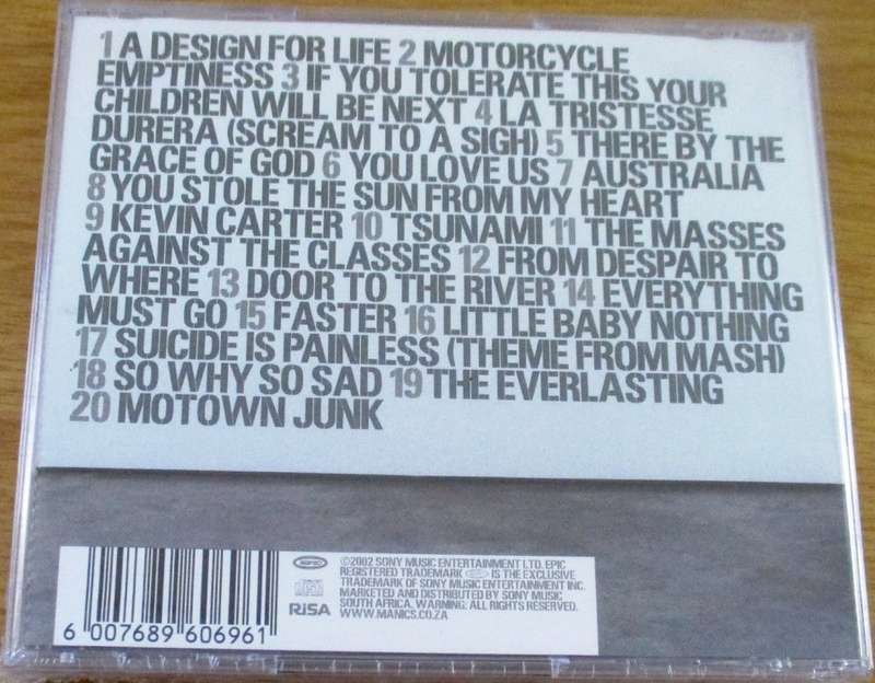 MANIC STREET PREACHERS Forever Delayed: The Greatest Hits SOUTH AFRICA Cat# CDEPC 6557