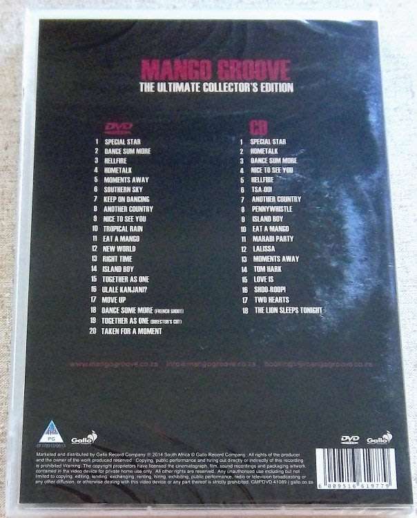 MANGO GROOVE Ultimate Collection CD+DVD SOUTH AFRICA Cat# GMPDVD41089
