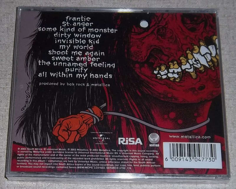METALLICA St. Anger SOUTH AFRICA Cat# SSTARCD 6799