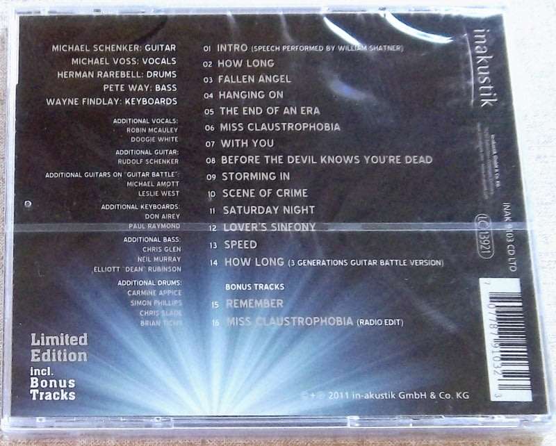 MICHAEL SCHENKER Temple Of Rock GERMANY Cat#INAK 9103 CD