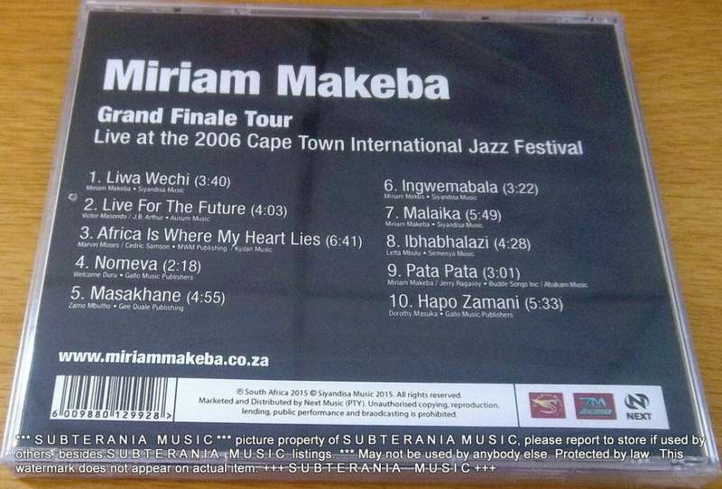 MIRIAM MAKEBA Grand Finale Tour Live at the 2006 Cape Town Jazz Festival SIYCD025
