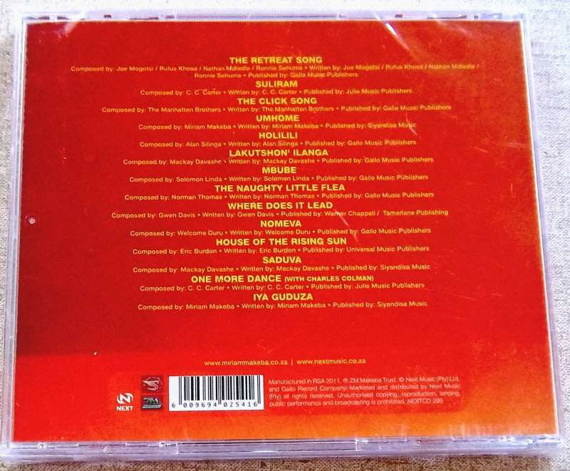 MIRIAM MAKEBA Miriam Makeba Cat# NEXTCD 298