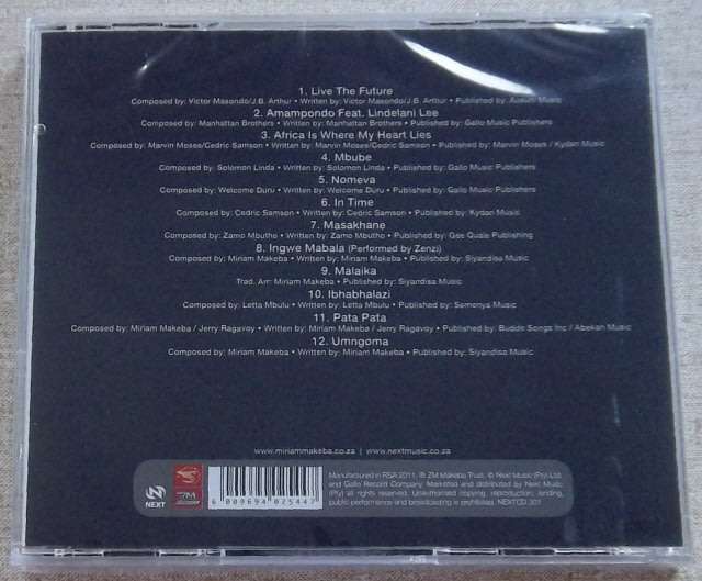 MIRIAM MAKEBA Live At Avo Session (Basel) 2006 Cat# NEXTCD301