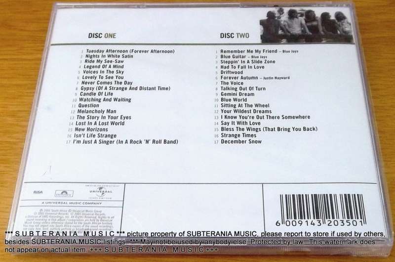 THE MOODY BLUES Gold 2xCD SOUTH AFRICA Cat# DGC 053