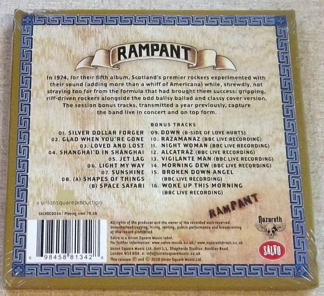 NAZARETH Rampant EUROPE Cat# SALVCD 034