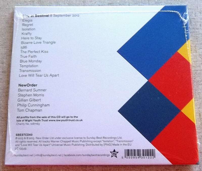 NEW ORDER Live At Bestival 2012 EUROPE Cat# SBESTCD60