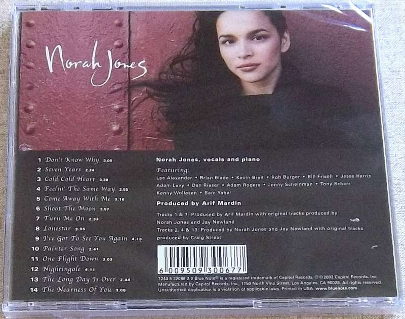 NORAH JONES Come Away With Me SOUTH AFRICA Cat# CDSTBN 1217 [SEALED]