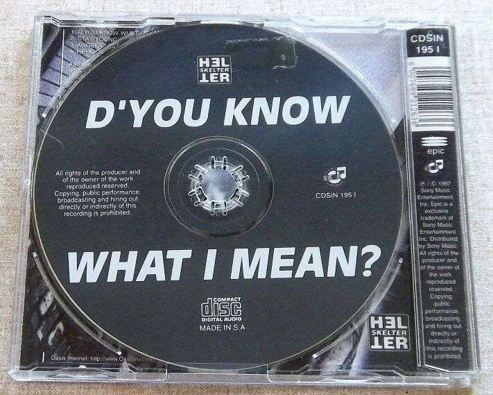 OASIS D`You Know What I Mean? CD Single SOUTH AFRICA Cat# CDSIN 195 I [EX]