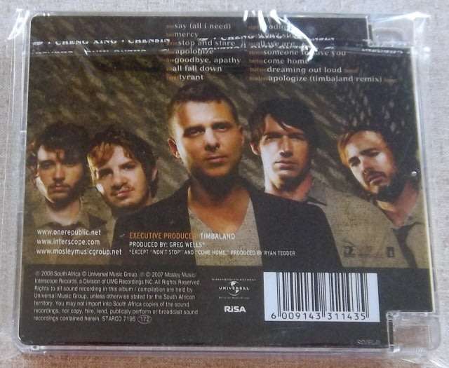 ONE REPUBLIC Dreaming Out Loud SOUTH AFRICA Cat#STARCD7195