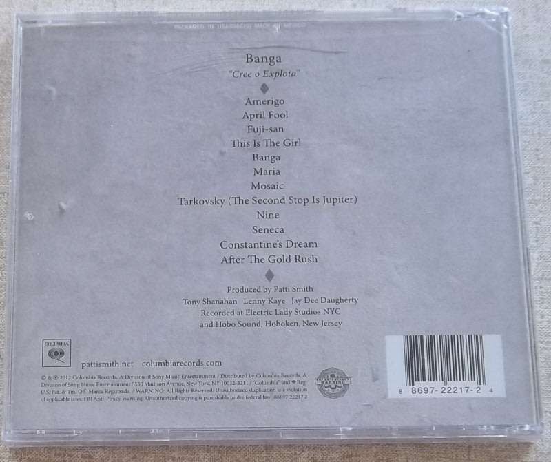 PATTI SMITH Banga US Import CD