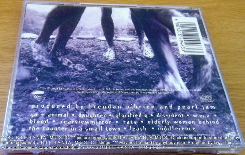 PEARL JAM Vs SOUTH AFRICA CD Cat# CDEPC 3805 K