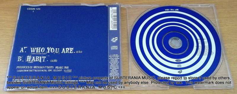 PEARL JAM Who You Are CD Single SOUTH AFRICA Cat# CDSIN 123 I