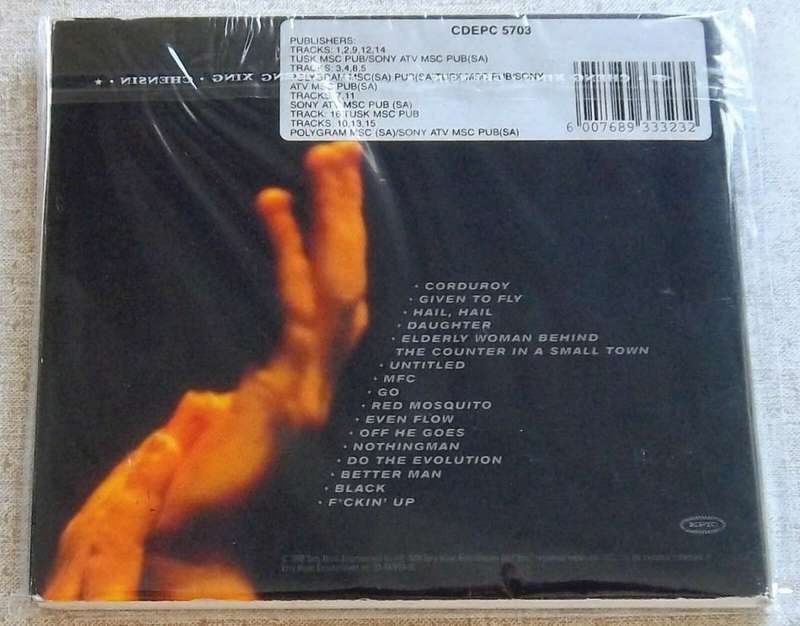 PEARL JAM Live on Two Legs SOUTH AFRICA CD Cat#CDEPC 5703