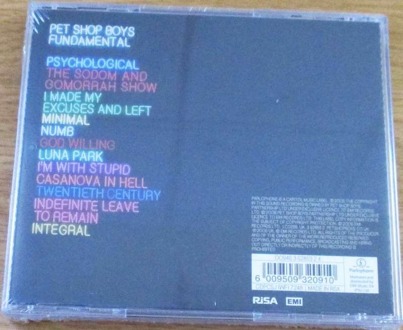 PET SHOP BOYS Fundamental SOUTH AFRICA Cat# CDPCSJ(WF)7248