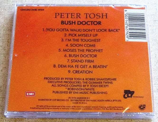 PETER TOSH Bush Doctor SOUTH AFRICA Cat# CDCUNJ 39109