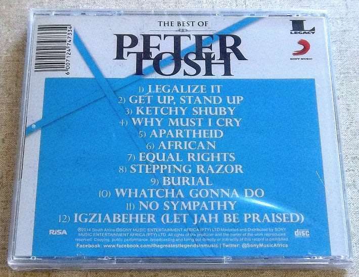 PETER TOSH The Best of SOUTH AFRICA Cat# CDCOL7540