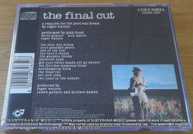 PINK FLOYD The Final Cut SOUTH AFRICA Cat# CDASF 3384