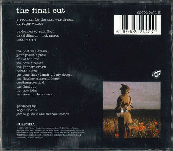 PINK FLOYD The Final Cut SOUTH AFRICA Cat# CDCOL 5471K