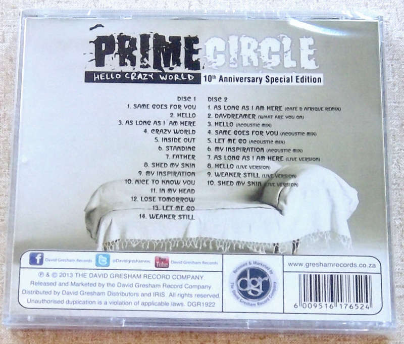 PRIME CIRCLE Hello Crazy World 10th Anniversary Special Edition 2CD SOUTH AFRICA