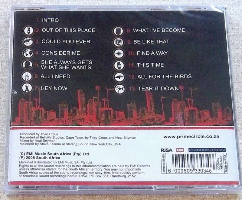 PRIME CIRCLE All Or Nothing CD SOUTH AFRICA Cat# CDEMCJ 6433