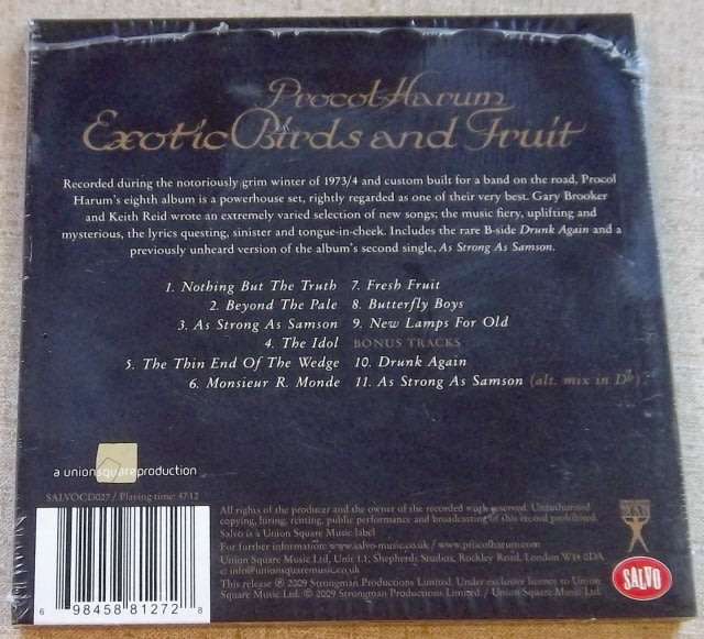 PROCOL HARUM Exotic Birds And Fruit UK Cat#SALVOMDCD27
