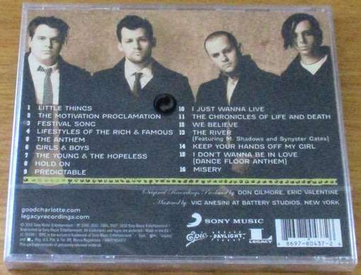 GOOD CHARLOTTE Greatest Hits 2010 European IMPORT CD