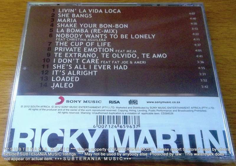 RICKY MARTIN 14 Great Hits SOUTH AFRICA Cat# CDSM526