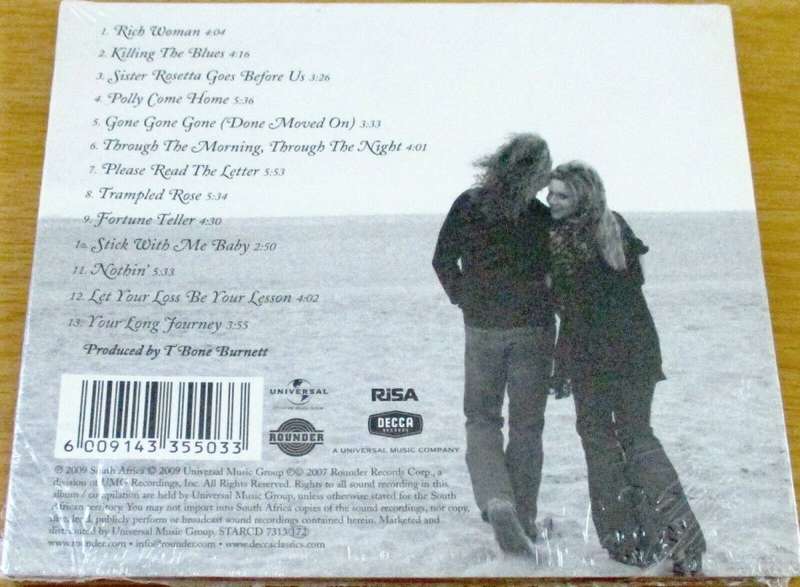 ROBERT PLANT + ALISON KRAUSS Raising Sand SOUTH AFRICA Cat# STARCD 7313