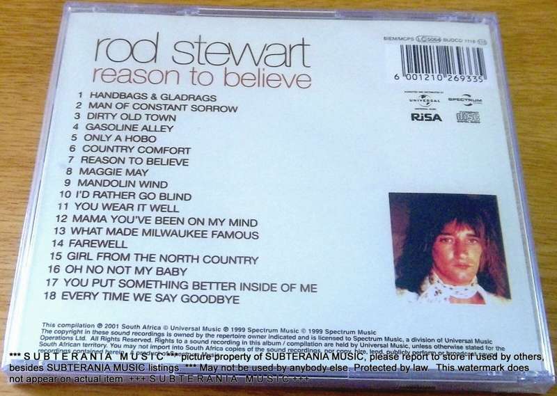 ROD STEWART Reason to Believe SOUTH AFRICA Cat# BUDCD 1118