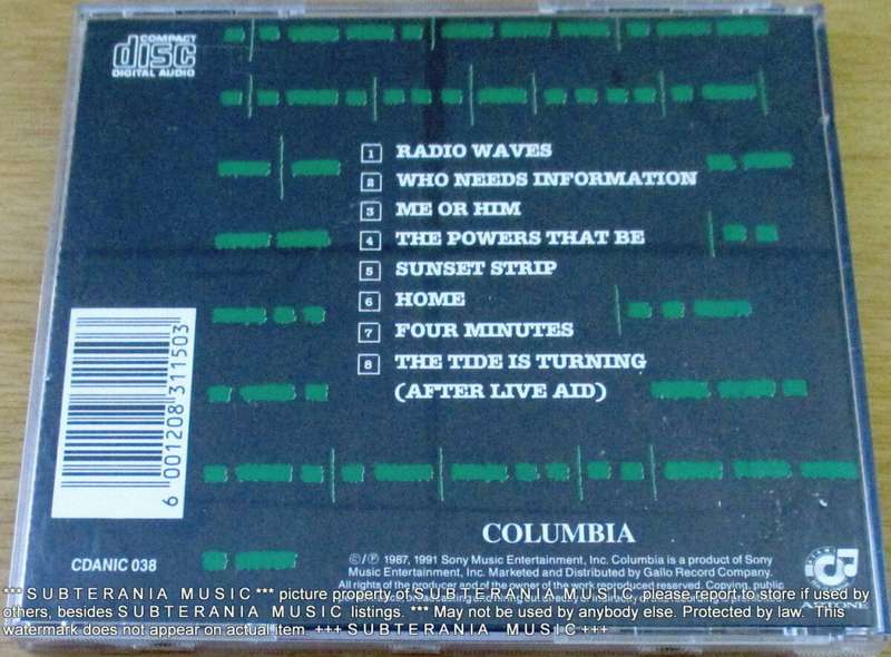 ROGER WATERS Radio K.A.O.S. SOUTH AFRICA #CDANIC 038