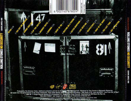 THE ROLLING STONES No Security SOUTH AFRICA Cat #CDVIR (WES) 400