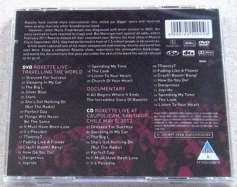 ROXETTE Travelling the World CD + DVD SOUTH AFRICA Cat# 5310518052 All Regions